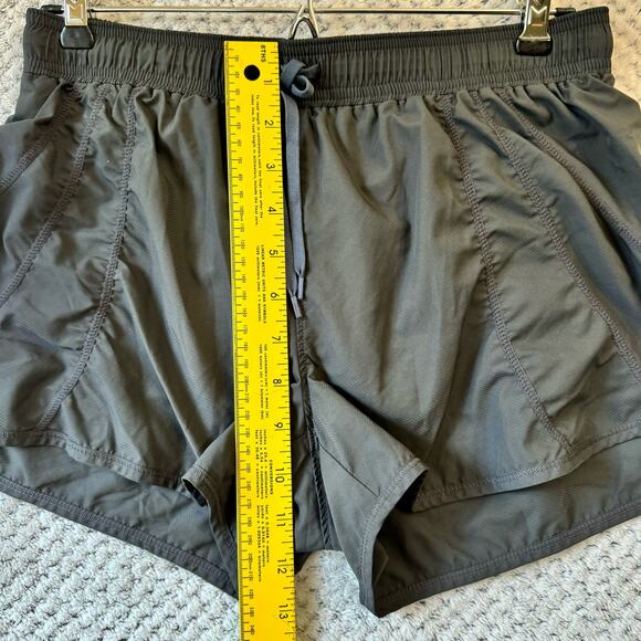 Athleta Pull On Running Shorts S Gray Elastic Waist Inner Briefs Zip Key Pocket - Picture 6 of 7